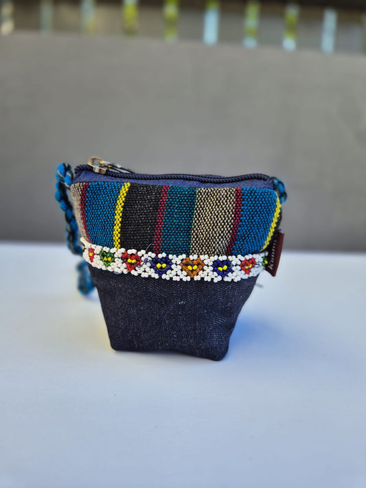 Blue-Multicolor Drawstring Bag (Small) 1