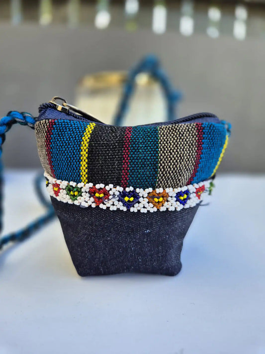 Blue-Multicolor Drawstring Bag (Small) 2