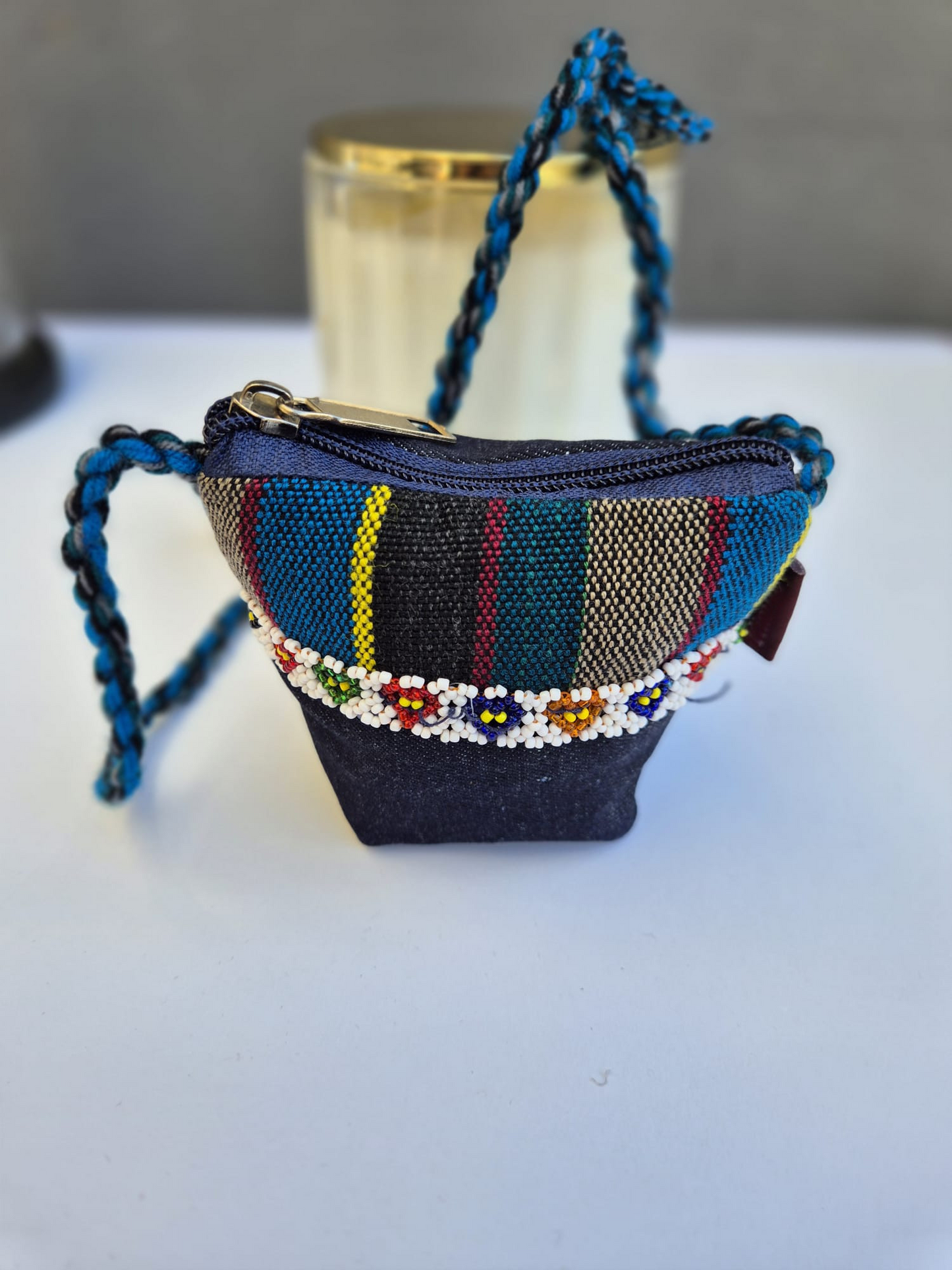Blue-Multicolor Drawstring Bag (Small) 3