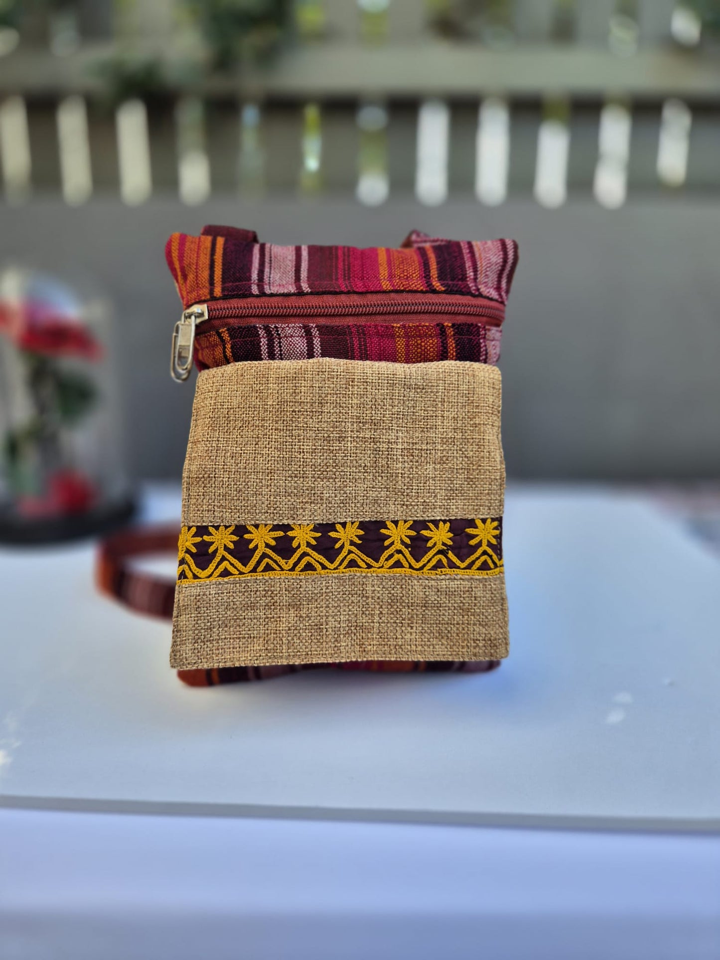 Brown-Multicolor Cross Body Bag 3