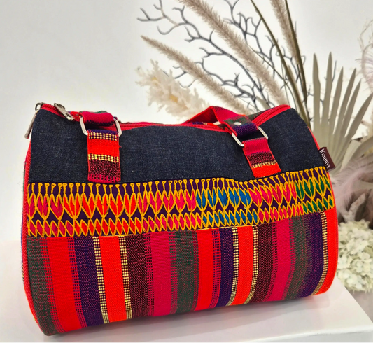 Red-Multicolor Hand Bag (Medium)