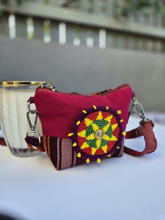 Red-Multicolor Side Strap Bag (Small) 1