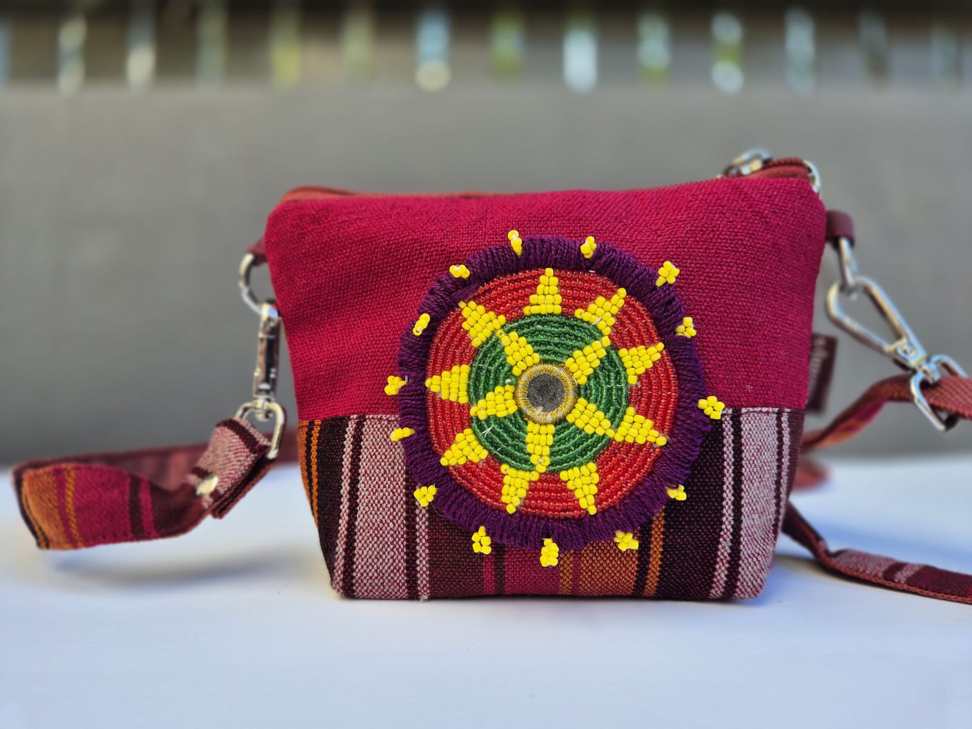 Red-Multicolor Side Strap Bag (Small) 2
