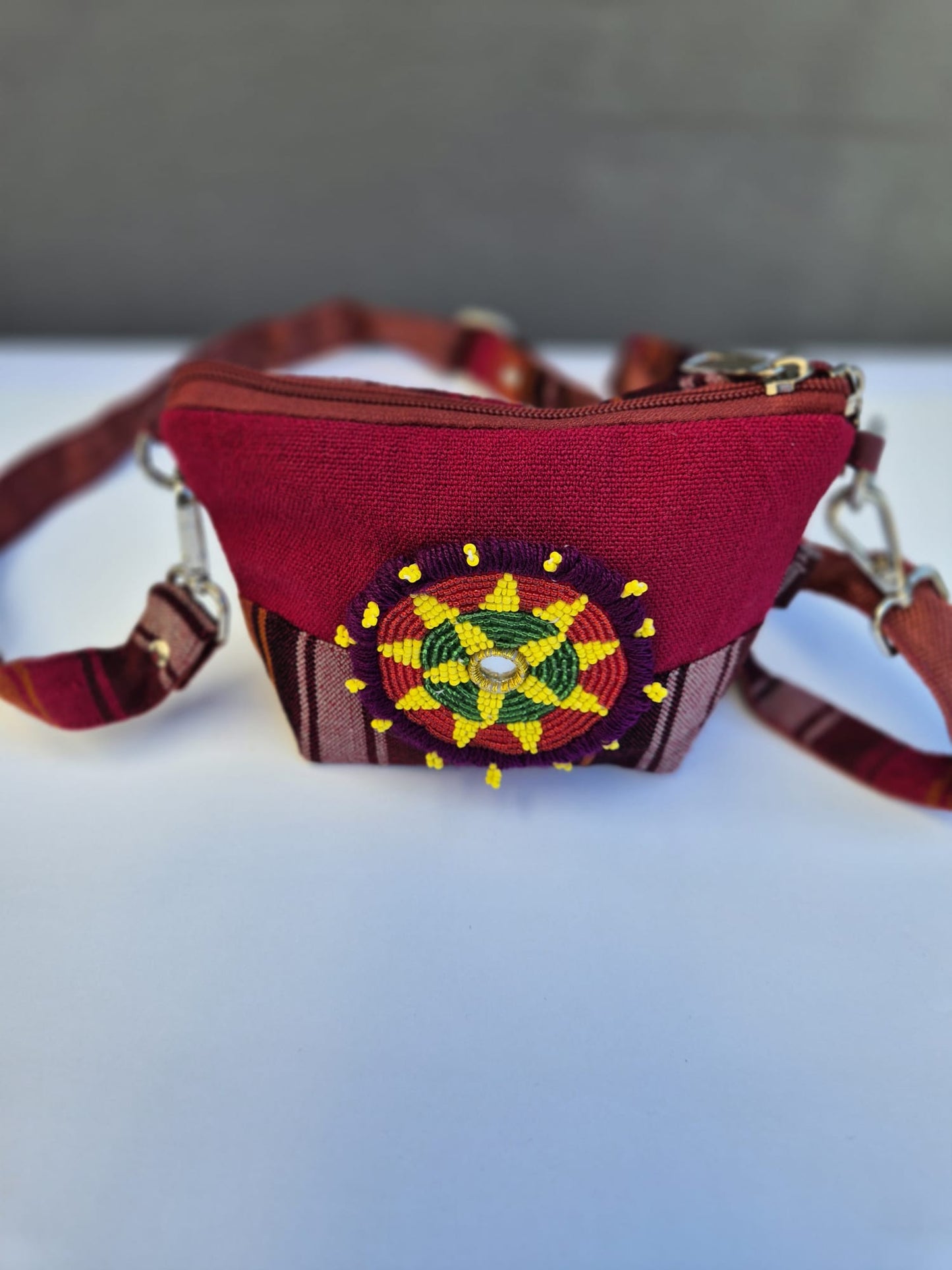 Red-Multicolor Side Strap Bag (Small) 3
